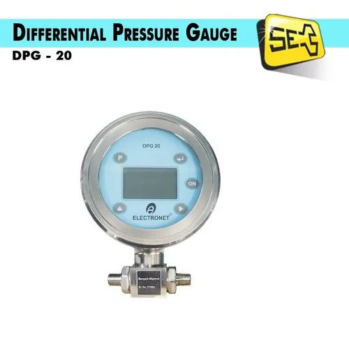 Differential Pressure Gauge - Steel, Silver Color, Manual Operation | Portable, New Equipment