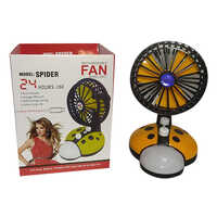 High Speed Rechargeable Stand Fan - Plastic Blades, 3-blade Design, Yellow & Black | Electrical Power Source, Built-in Light, Warranty Included