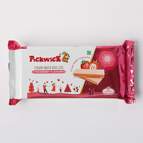 75 GM Strawberry Flavoured Creamy Wafer Biscuits