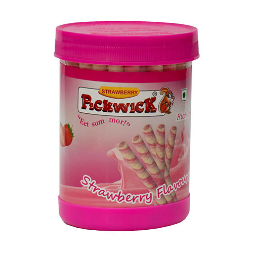 300 GM Strawberry Flavoured Wafer Rolls Jar