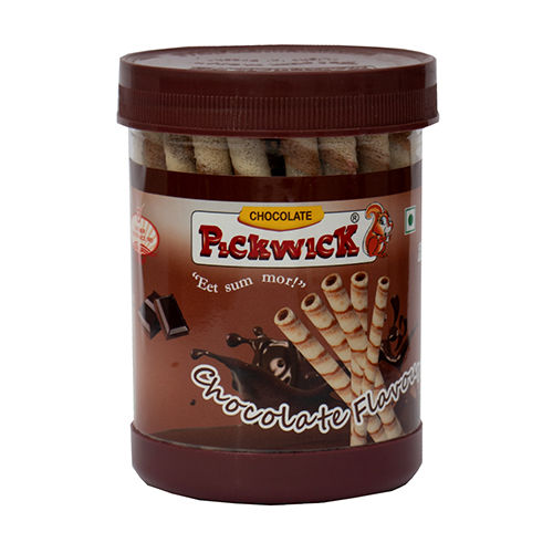 Normal 300 Gm Chocolate Flavoured Wafer Rolls Jar