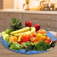 Multipurpose Round Flower Self Design Storage Basket (2233)