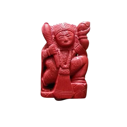 Red Coral Moonga God Statue