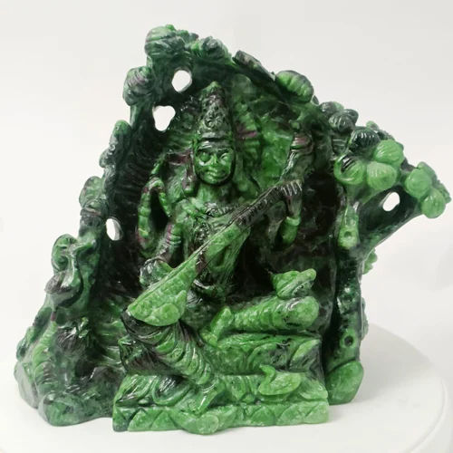 Eco-Friendly Ruby Zusite Saraswati Statue