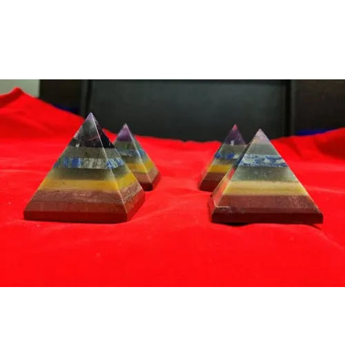 Muticolor Seven Chakra Stone Pyramid