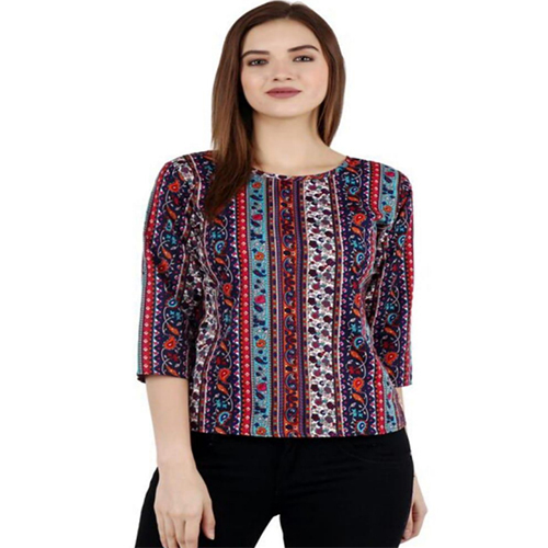 Jaipuriya Print Crepe Tops