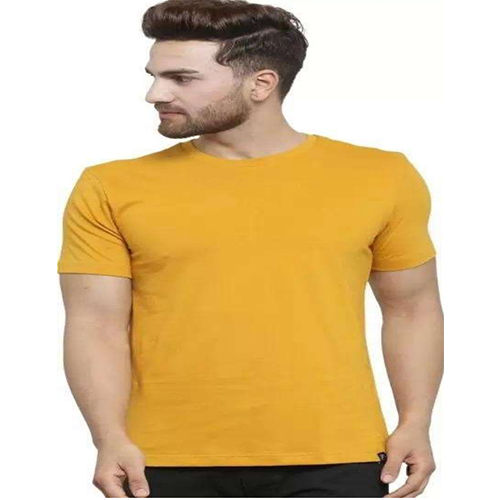 Mustard Plain Men T-Shirt