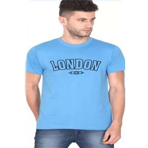 Cotton Sky Blue Mens T Shirt