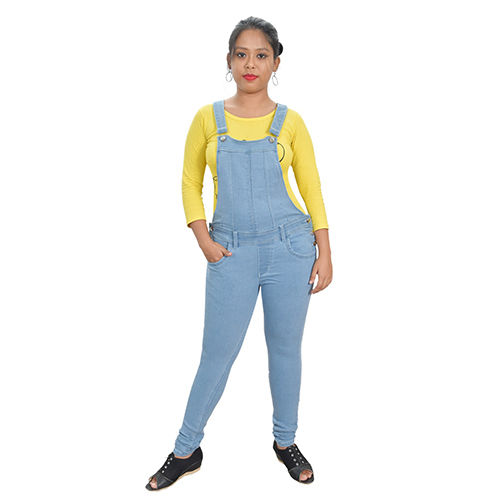 Buy Kevin Blue Lycra Denim Dungaree Dress Comfortable & Stretchable Mini  Short Length Dangri Front Pocket | Jump Suit for Girls and Women&(Denim  Blue, 38) at Amazon.in