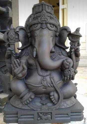 Marble Black Stone Ganesh Statue