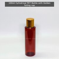 100 Ml Cylindrical Pet Bottle with Golden screw Cap
