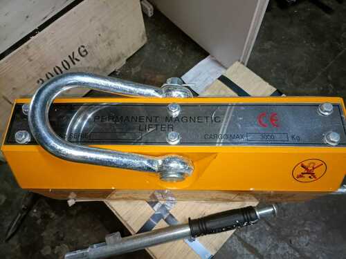 Magnetic Lifter - Steel/Magnet Material, 3000kg Lifting Capacity, Yellow Finish | High-Performance Electromagnet, AC/DC Power Supply, Remote Controlled