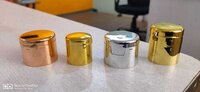 Metallizing Flip Top Caps - Pp Material, 24 Mm Size, Round Shape, Rose Gold, Silver, Golden Finish | Customized, Recyclable, Ideal For Hair Oil Bottles