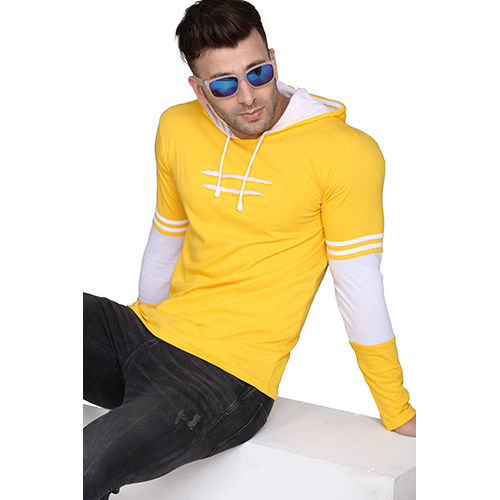 Mens Cutfut Yellow White T-Shirt