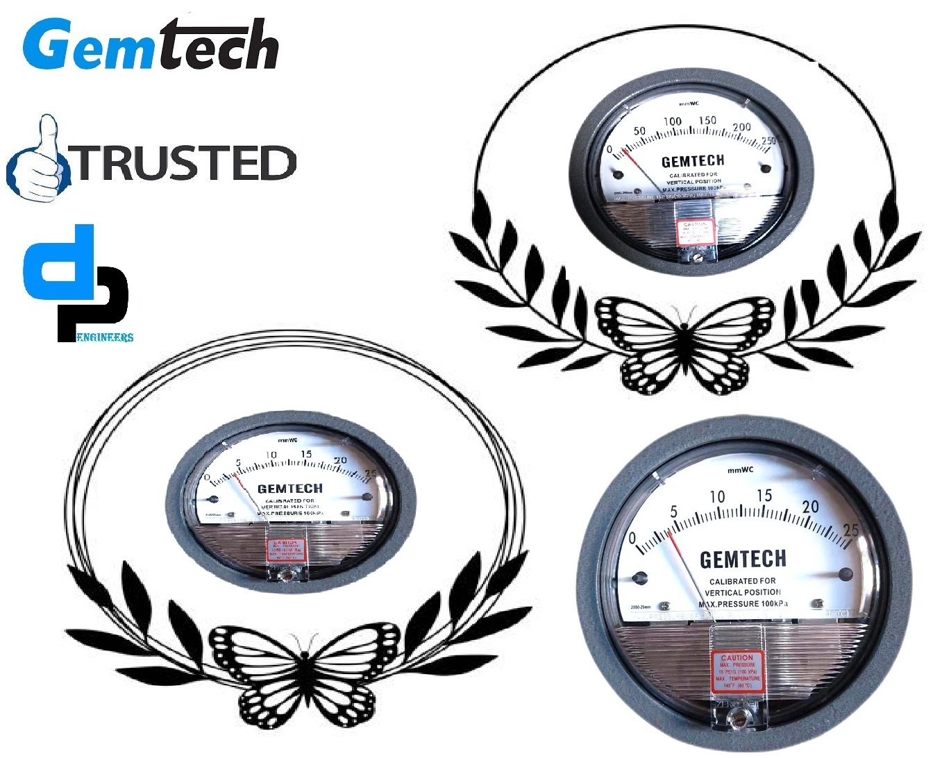 Gemtech Differential Pressure Gauges Range 0-250 mm by Thiruvananthapuram Kerala