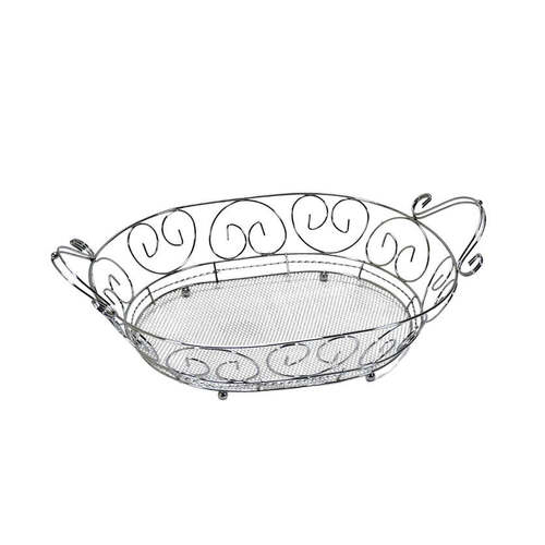 Silver Multipurpose Stainless Steel Modern Folding Fruit And Vegetable Basket (Silver - 8 Shapes) (5138)