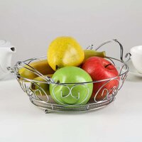 Multipurpose Stainless Steel Modern Folding Fruit and Vegetable Basket (Silver - 8 Shapes) (5138)