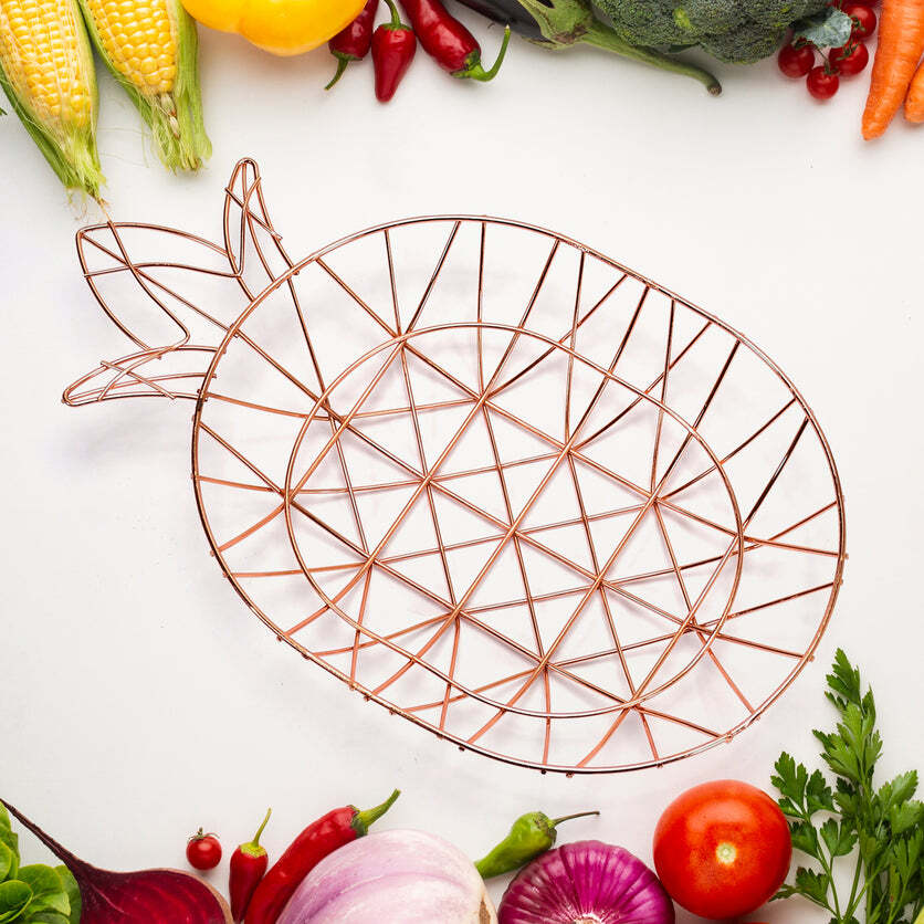 Decorative and Functional Metal Fruit Basket For Kitchen Use (5137)