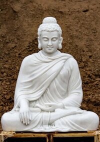 Stone Buddha Statue - Color: White
