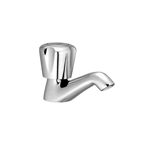 DOWS-01 Pillar Cock - Brass or Stainless Steel, Glossy Finish, Silver Color | Durable, Easy to Install, Modern Design for Bathrooms and Kitchens