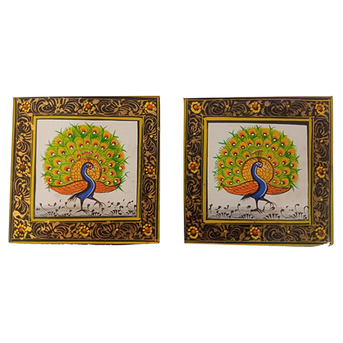 Handmade Peacock Pair Miniature Painting Size: Different Available