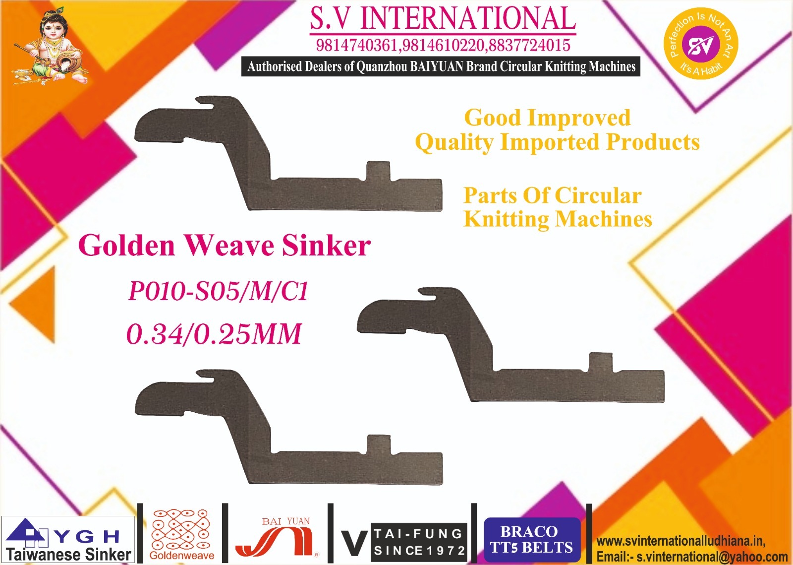 P010-S05MC1 0.340.25MM - Sinker Golden Weave Brand