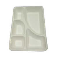 Bagasse 5 Compartment Meal Tray With Lid