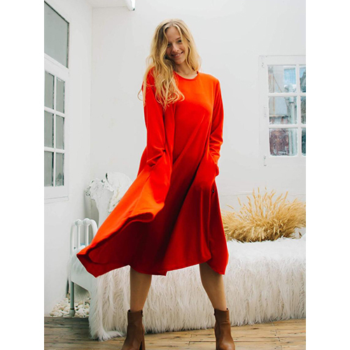 Modern Look Full Sleeves Women Knee Length Dresses