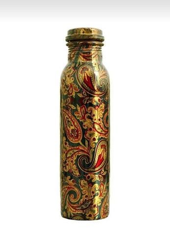 Paisley Design Printed Copper Bottles Diameter: 9 Centimeter (Cm)