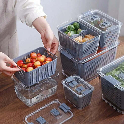 Fordable Silicone Kitchen Organizer Fruit Vegetable Baskets Folding Strainers (2826)