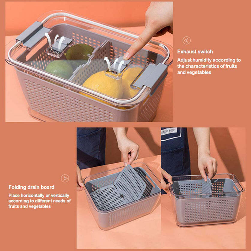 Fordable Silicone Kitchen Organizer Fruit Vegetable Baskets Folding Strainers (2826)