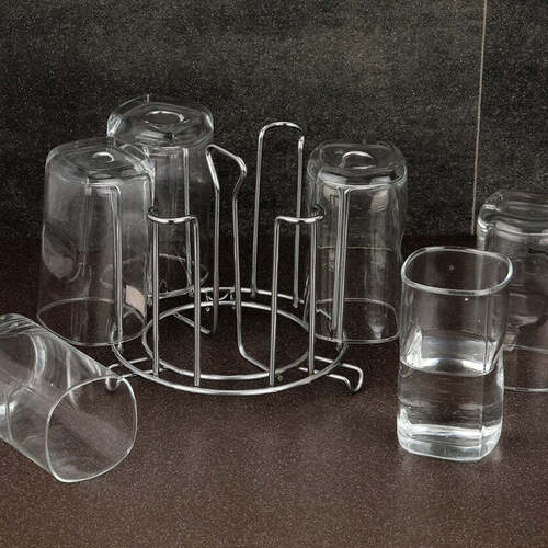 Silver Ss Round Glass Stand Used For Holding Sensitive Glasses And All Present In All Kinds Of Kitchens Of Official And Household Places Etc (2741)