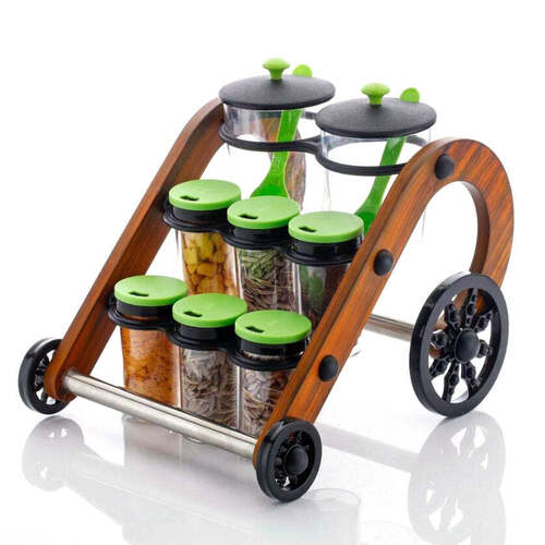 Multi / Assorted Rajwadi Spice Jar Stand And Holder For Supporting Jars Bottles Etc. Including All Kitchen Purposes. (2677)