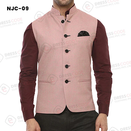 Yellow And Off White Nehru Jacket Set For Men