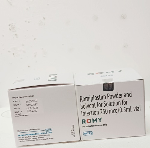 ROMIPLOSTIN POWDER AND SOLVENT FOR SOLUTION FOR INJECTION 250MCG/0.5ML  ROMY 250MG