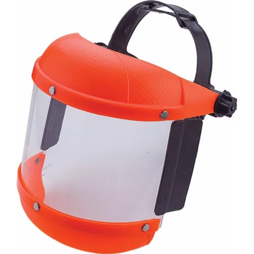 Red 6X12 Inch Face Shield With Ratchet Ring