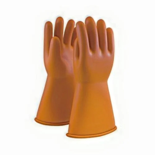 Brown Industrial Rubber Hand Gloves