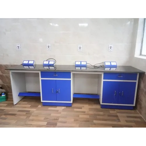 Lab Wall Table - Color: Blue And White