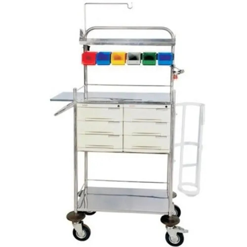 6045 Crash Cart with SS Drawers