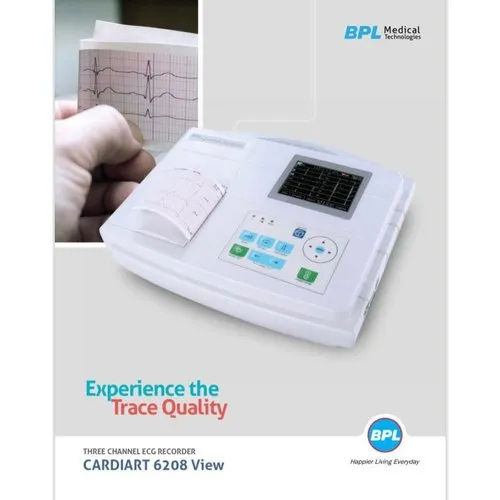 White Bpl 3 Channel Ecg Machine