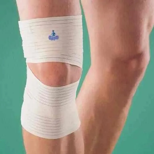 White Oppo 2120 Knee Wrap Compression Brace Support Sports Injury Guard Elastic Strap