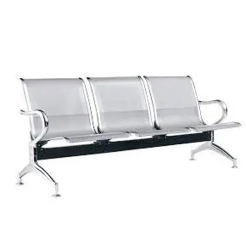 6046 Chrome Finish Three Seater Waiting Chair Household Furniture