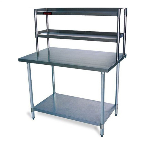 Stainless Steel Table With Top Shelf