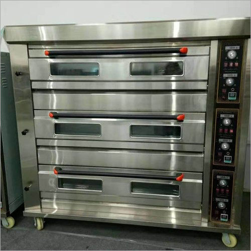 Silver Gas Three Deck 6 Tray Oven