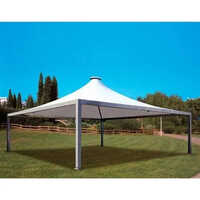 Mild Steel Gazebo Tensile Structure - Dome Shape, Height Up To 8 Feet, White Color | Waterproof, Modular Design With Pvc Roof For Outdoor Entertaining