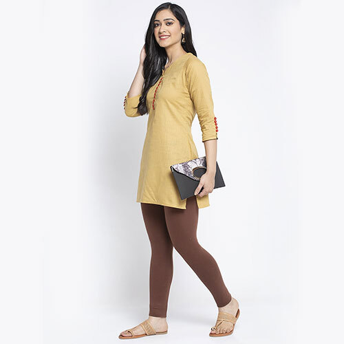 Women 4 Way Supercombo Cotton Lycra Legging - Brown, Casual Dress Style | Comfortable Fit and Versatile Wear