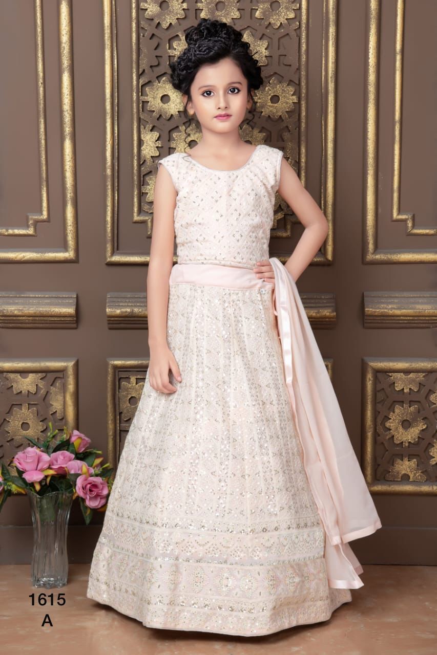 Kids Wear Heavy Fox Georgatte Lehengha Choli
