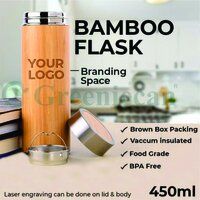 Bamboo Steel Vaccum Flask