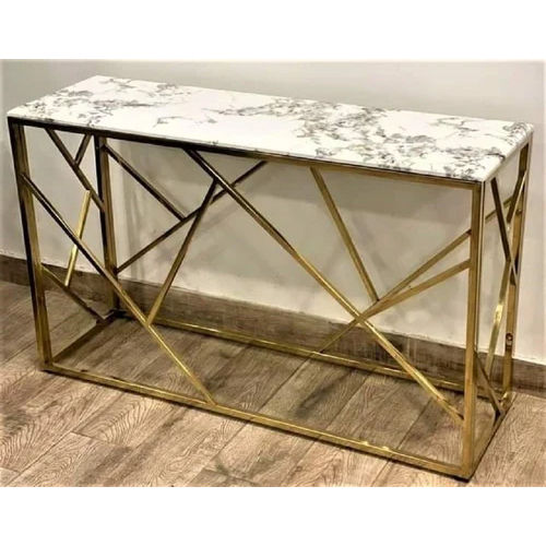 Marble Top Steel Console Table