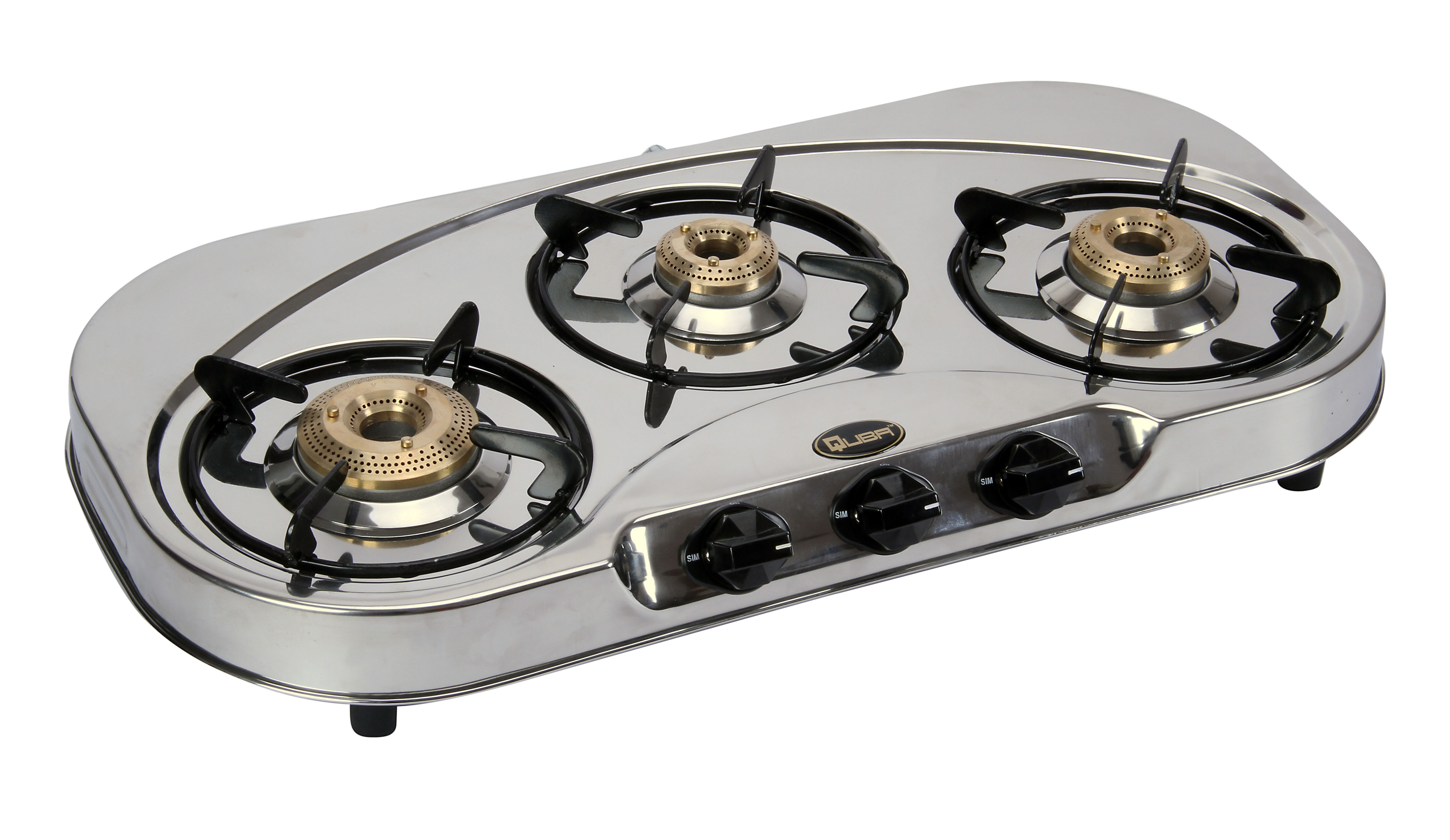 QUBA 3 BURNERS STAINLESS STEEL GAS STOVE